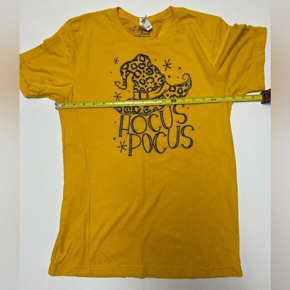 J.Mack Bella Canvas Women’s Yellow Hocus Pocus Witch Hat Graphic Shirt Sz M - Picture 4 of 9